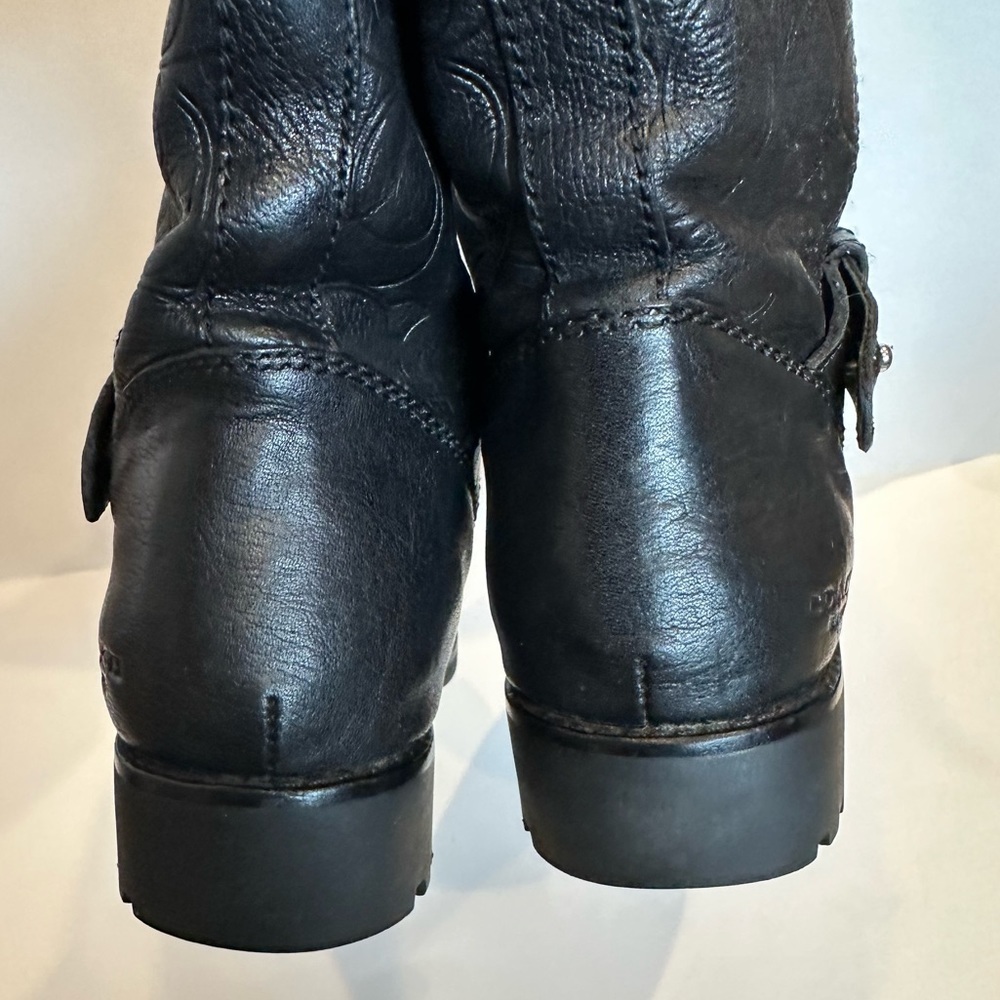Coach Women's Virginia Logo Embossed Leather Moto Boots - Picture 8 of 8